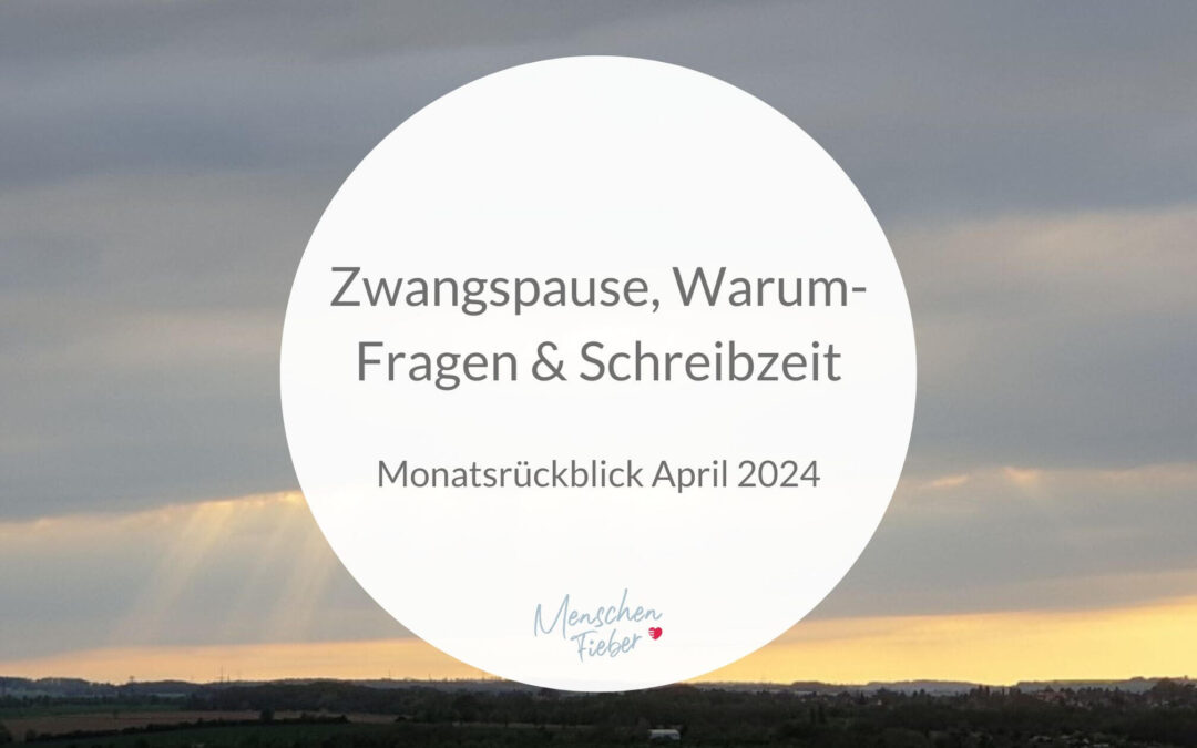 Monatsrückblick April 2024: Zwangspause, Warum-Fragen & Schreibzeit