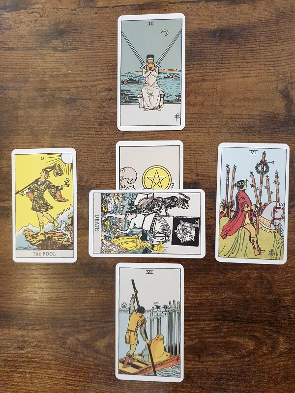 Psychologisches Tarot als Hilsmittel für gesundes Abgrenzen: Legung mit 6 Tarotkarten